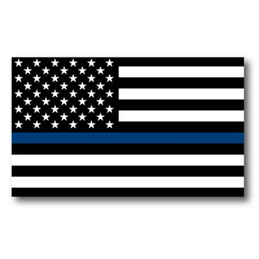 4 PACK Aluminum Police Officer Thin Blue Line American Flag Decal Sticker